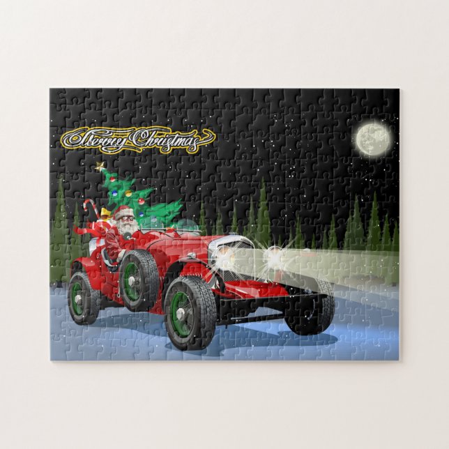 Christmas vintage car jigsaw puzzle (Horizontal)