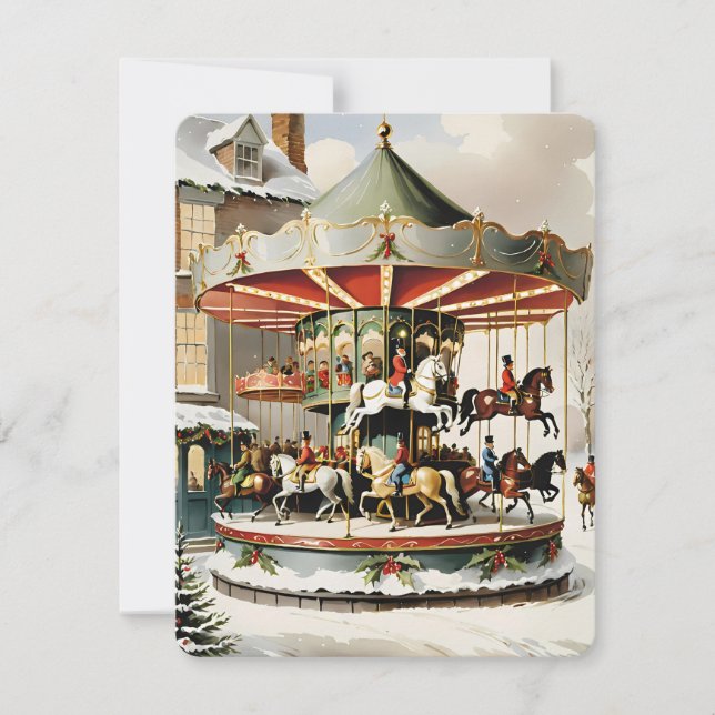 christmas vintage carousel design card (Front)