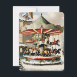 christmas vintage carousel design card<br><div class="desc">vintage card designed in vintage style ,  rappresentation on christmas scene with beautiful carousel</div>