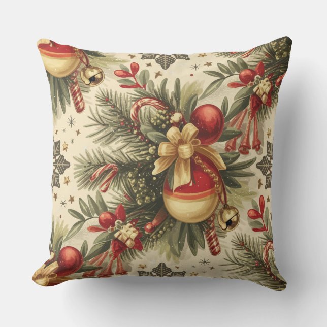Christmas Vintage Cheer Pattern  Cushion (Front)