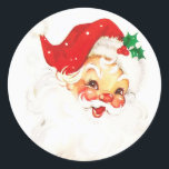 Christmas Vintage Classic Jolly Santa Classic Round Sticker<br><div class="desc">Christmas Vintage Classic Jolly Santa Classic Round Sticker.</div>