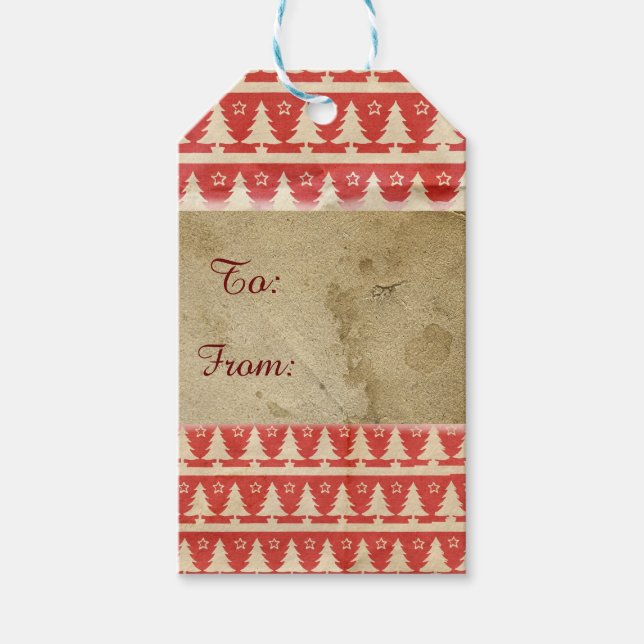 Christmas vintage Holiday Gift Tag (Front)