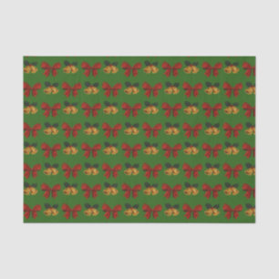 Christmas Vintage Holiday Gold Bells Ribbon Party Tissue Paper