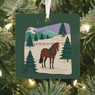 Christmas Vintage Horse 90s Style Retro Xmas Tree Metal Tree Decoration
