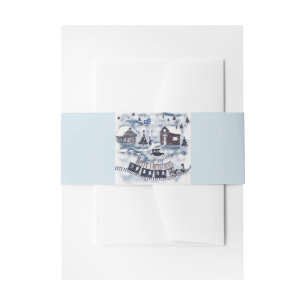 Christmas , Vintage Invitation Belly Band