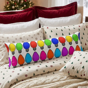 Christmas Vintage Lightbulbs Body Throw Pillow
