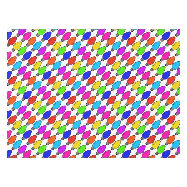 Christmas Vintage Lightbulbs Tablecloth (Front (Horizontal))