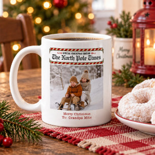 Christmas Vintage Newspaper Photo Custom Coffee Mug