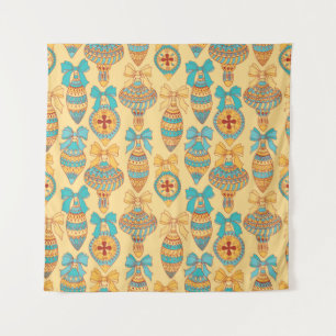 Christmas vintage pattern. Seamless pattern with C Tapestry