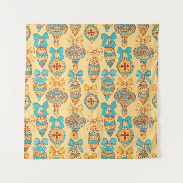 Christmas vintage pattern. Seamless pattern with C Tapestry (Front)