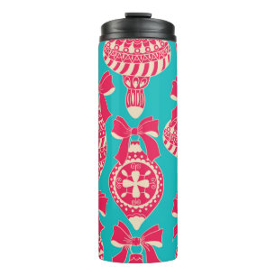 Christmas vintage pattern. Seamless pattern with C Thermal Tumbler