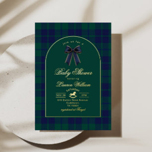 Christmas Vintage plaid rocking horse Baby Shower