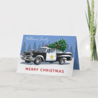 Christmas Vintage Police Car Tree Monogram