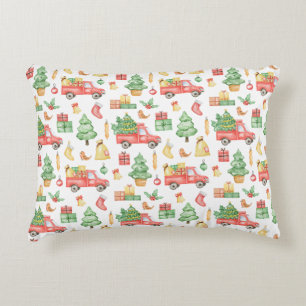 Christmas Vintage Red Truck Pattern Decorative Cushion