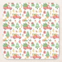 Christmas Vintage Red Truck Pattern