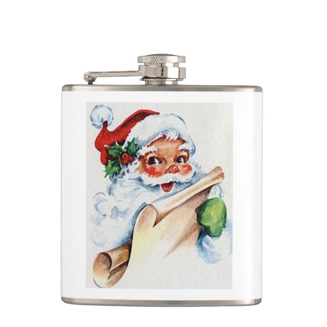 Christmas Vintage Santa Claus FLASK (Front)