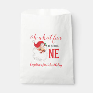 Christmas Vintage Santa First Birthday Favour Bag