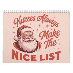 Christmas Vintage Santa Nurses Make the Nice List Calendar