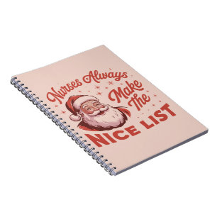 Christmas Vintage Santa Nurses Make the Nice List Notebook