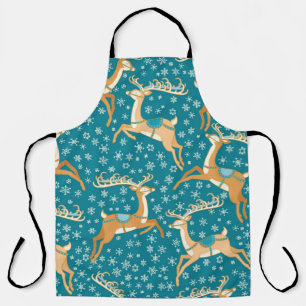 Christmas vintage seamless pattern with reindeer. apron