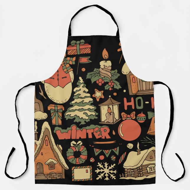 christmas vintage set 1 apron (Front)