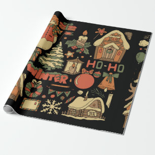 christmas vintage set 1 wrapping paper