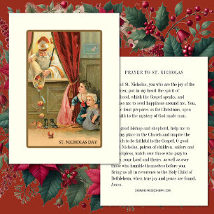 Christmas Vintage St. Nicholas Day Prayer Card 
