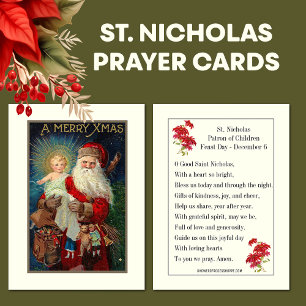 Christmas Vintage St. Nicholas Jesus Prayer Card