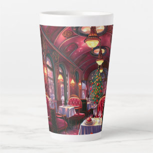 Christmas Vintage Steam Train Snow frozen Woodland Latte Mug