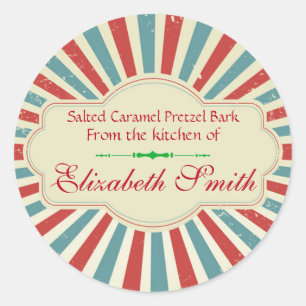 Christmas, Vintage Style,  Custom Classic Round Sticker