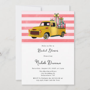 Christmas Vintage Truck Bridal Shower Invitation