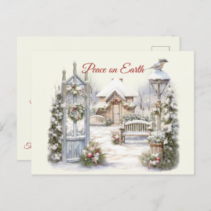 Christmas Vintage Winter Scene  Postcard