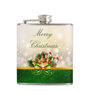 Christmas Vinyl Wrapped Flask/Candles Hip Flask
