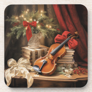 Christmas Violin Music Coaster