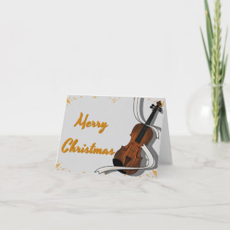  Christmas violin Thank You Card