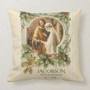 Christmas Virgin Mary St. Joseph Wedding Cushion