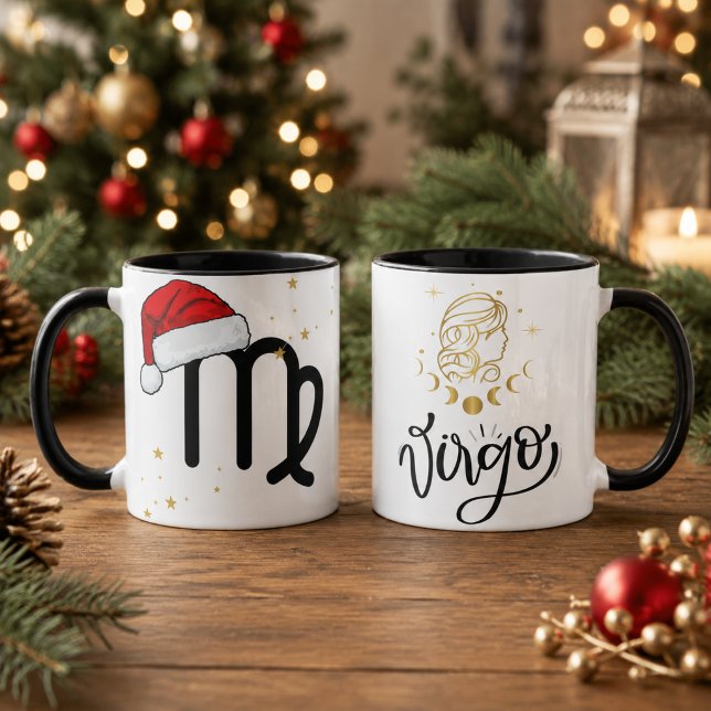 Christmas Virgo Zodiac Santa Hat Mug (Creator Uploaded)