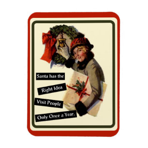 Christmas Visit Vintage Funny Holiday Magnet
