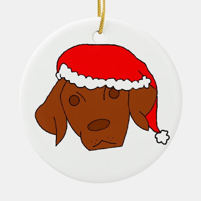 Christmas Vizsla Ceramic Ornament (Front)