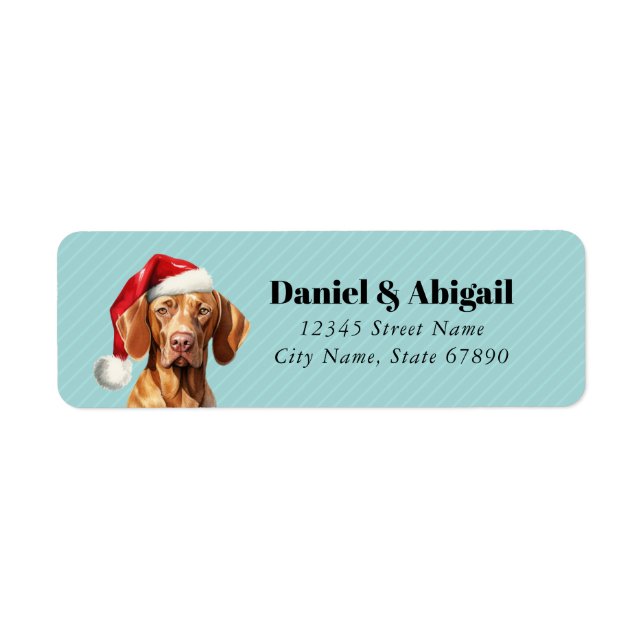 Christmas Vizsla Dog Return Address Labels (Front)