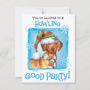 Christmas Vizsla Holiday Invitation