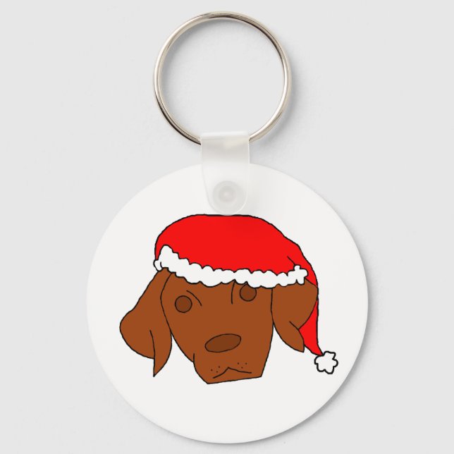 Christmas Vizsla Key Ring (Front)