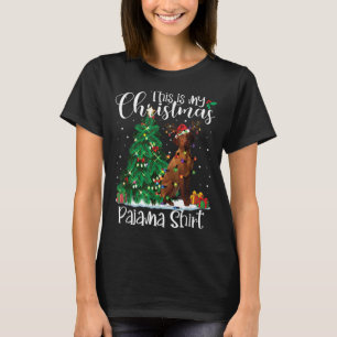 Christmas Vizsla Reindeer Funny Pajama Dog Lover X T-Shirt