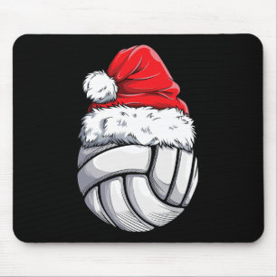 Christmas Volleyball Ball Santa Hat Funny Sport Xm Mouse Pad
