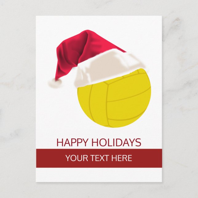 Christmas volleyball Ball Santa Hat postCards (Front)