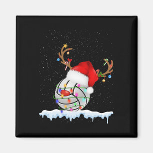 Christmas Volleyball Ball Santa Hat Xmas Boys Men Magnet