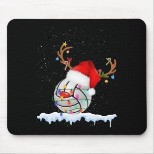 Christmas Volleyball Ball Santa Hat Xmas Boys Men Mouse Pad