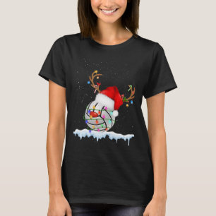 Christmas Volleyball Ball Santa Hat Xmas Boys Men  T-Shirt