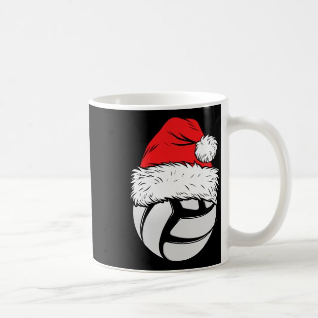 Christmas Volleyball Ball Santa Hat Xmas Matching  Coffee Mug (Right)