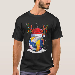 Christmas Volleyball Ball Santa Reindeer Lights Or T-Shirt